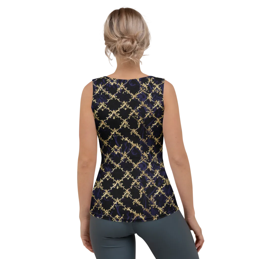 Nocturne Damask on Women's Tank Top — Back