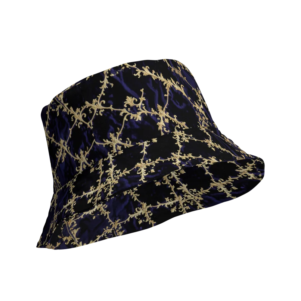 Nocturne Damask on Reversible Bucket Hat — Product details Outside