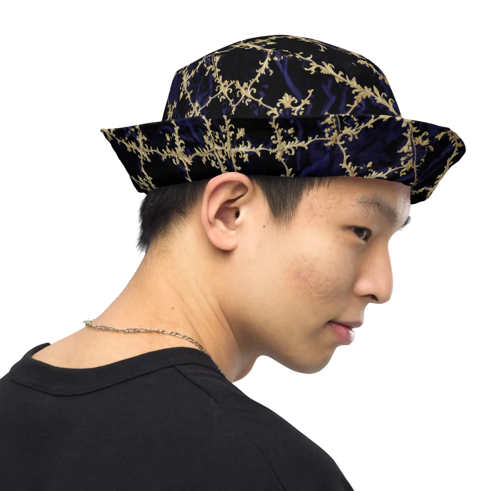 Nocturne Damask on Reversible Bucket Hat — Right Outside