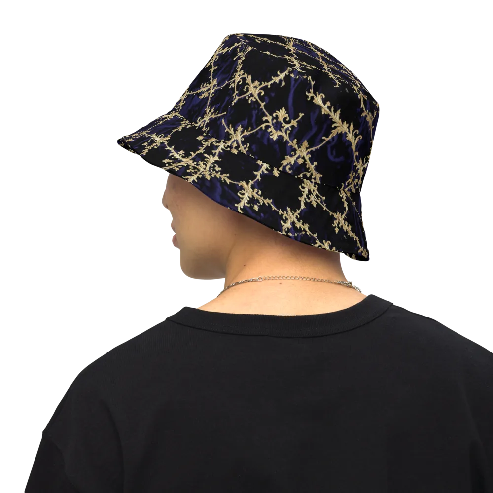 Nocturne Damask on Reversible Bucket Hat — Back Inside