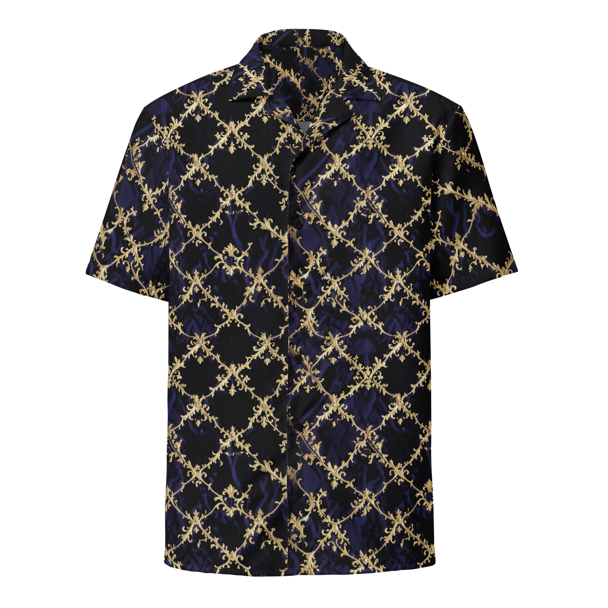 Nocturne Damask on Button Shirt — Front