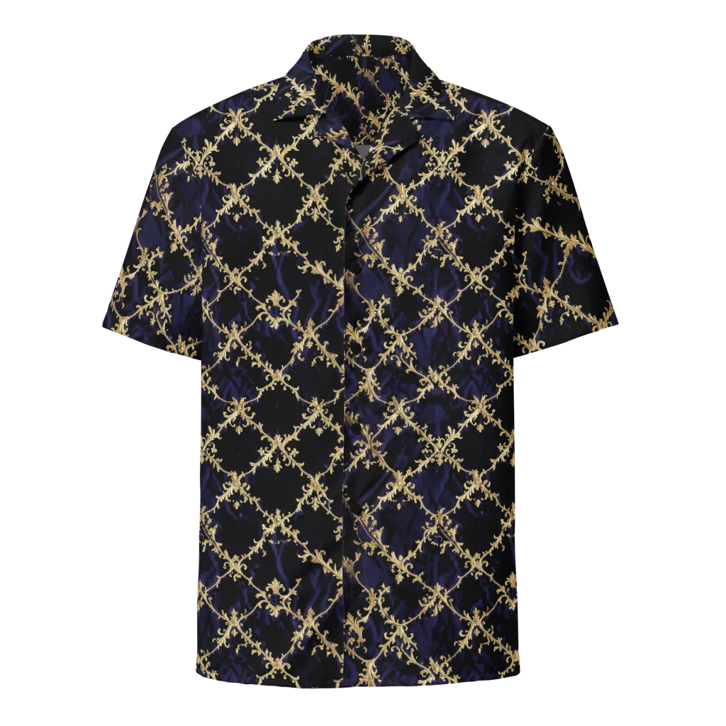 Nocturne Damask on Button Shirt — Front