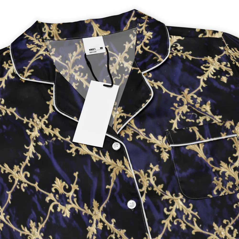 Nocturne Damask on Women's Short Sleeve Pajama Top — Product details
