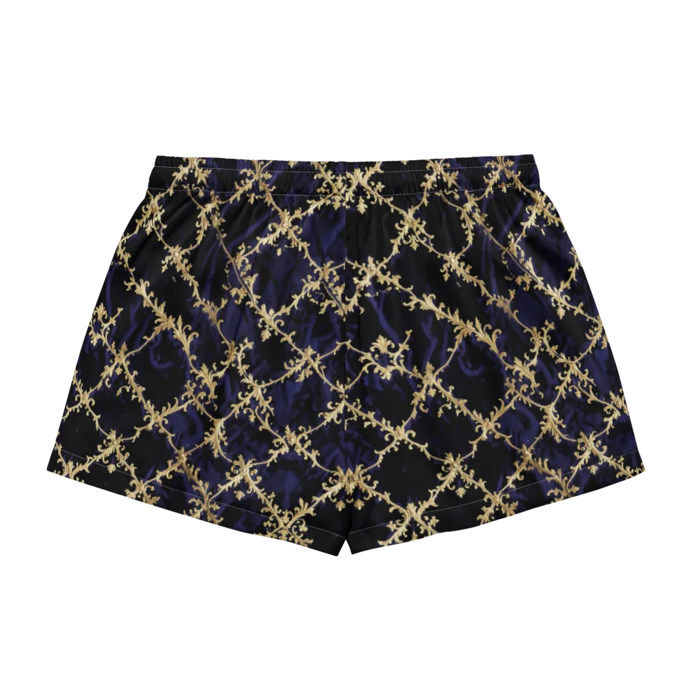 Nocturne Damask on Women's Pajama Shorts — Back