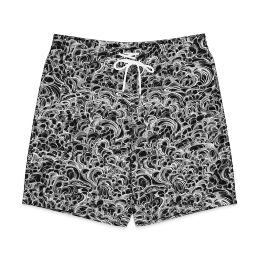 Monochrome Tangle on a Men's Board Shorts