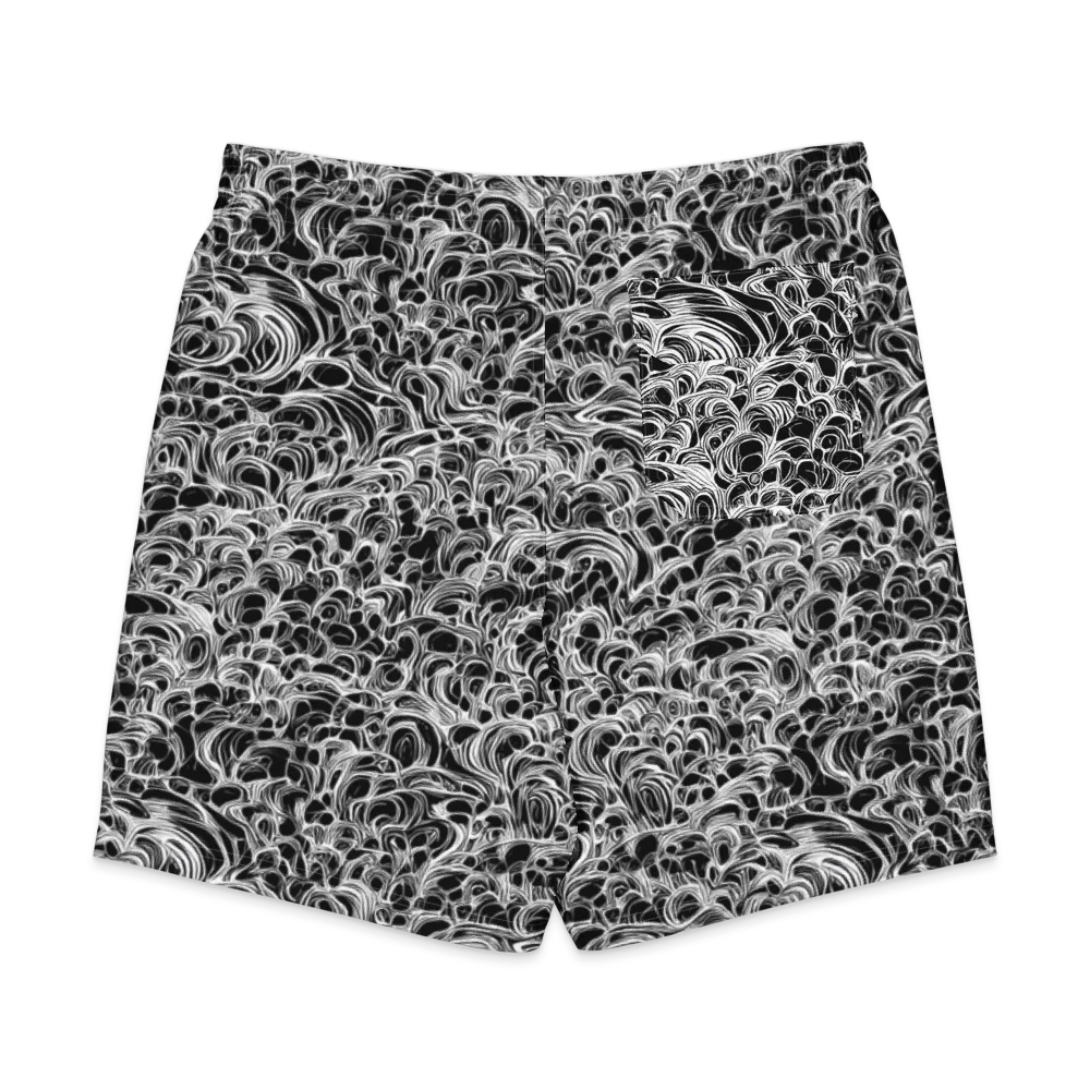 Monochrome Tangle on Men's Board Shorts — Back