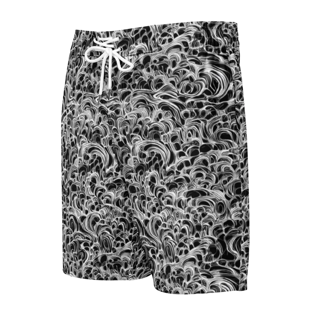 Monochrome Tangle on Men's Board Shorts — Front