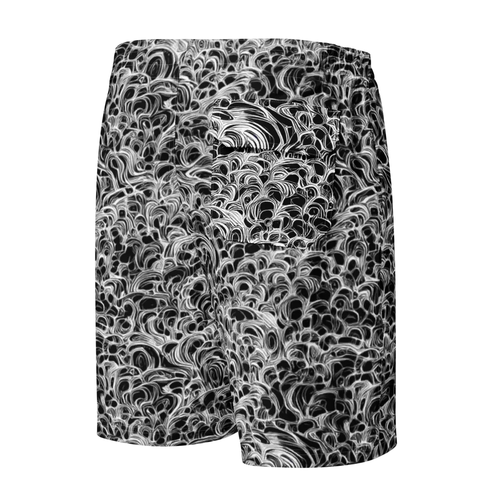 Monochrome Tangle on Men's Board Shorts — Back