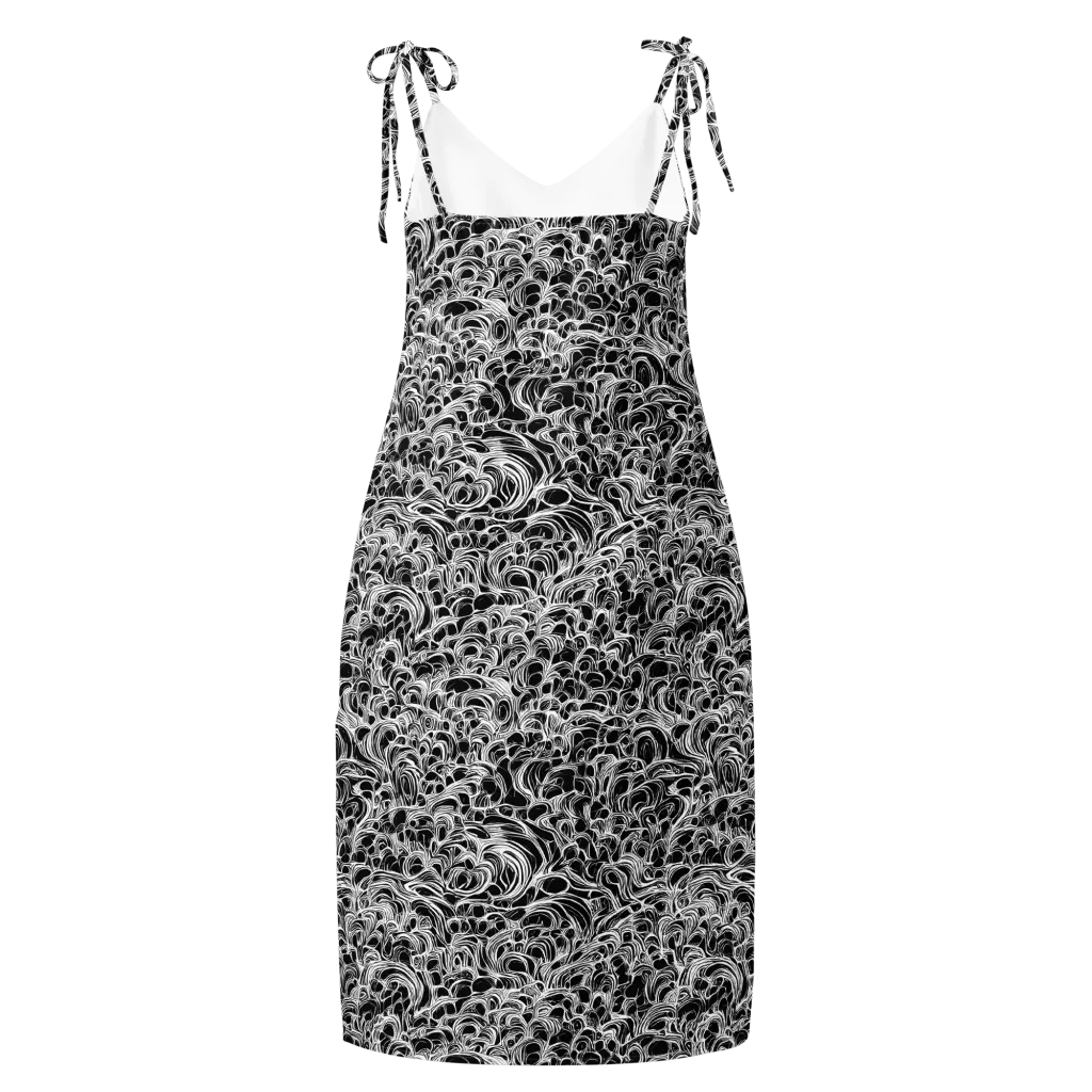 Monochrome Tangle on Slip Dress — Back