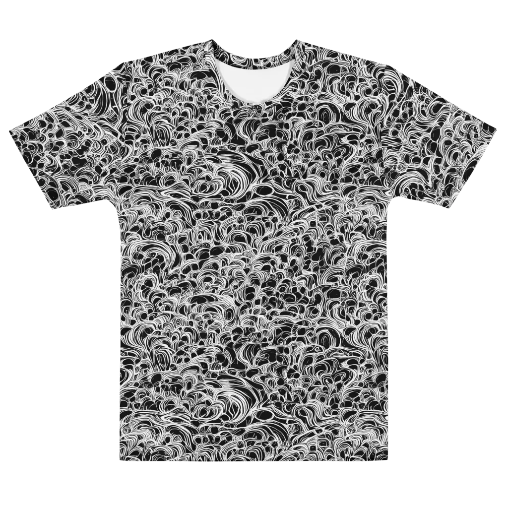 Monochrome Tangle on Men's Cotton Crew Neck T-Shirt — Front