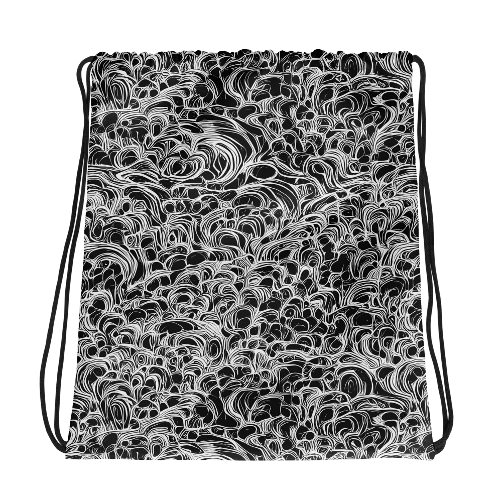 Monochrome Tangle on Drawstring Bag — Photo