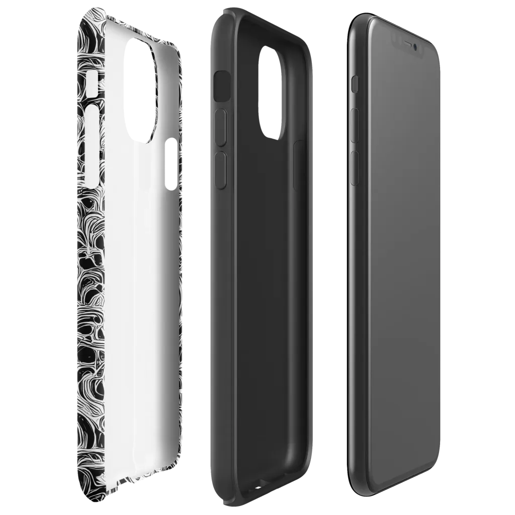 Monochrome Tangle on Tough Case for iPhone® — Right