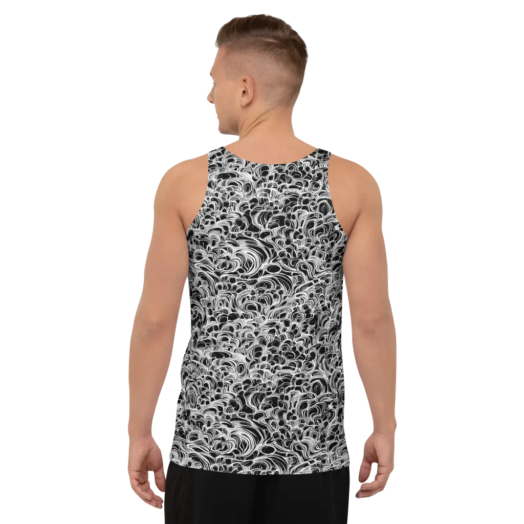 Monochrome Tangle on Men's Tank Top — Back