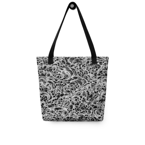 Monochrome Tangle on a Tote Bag