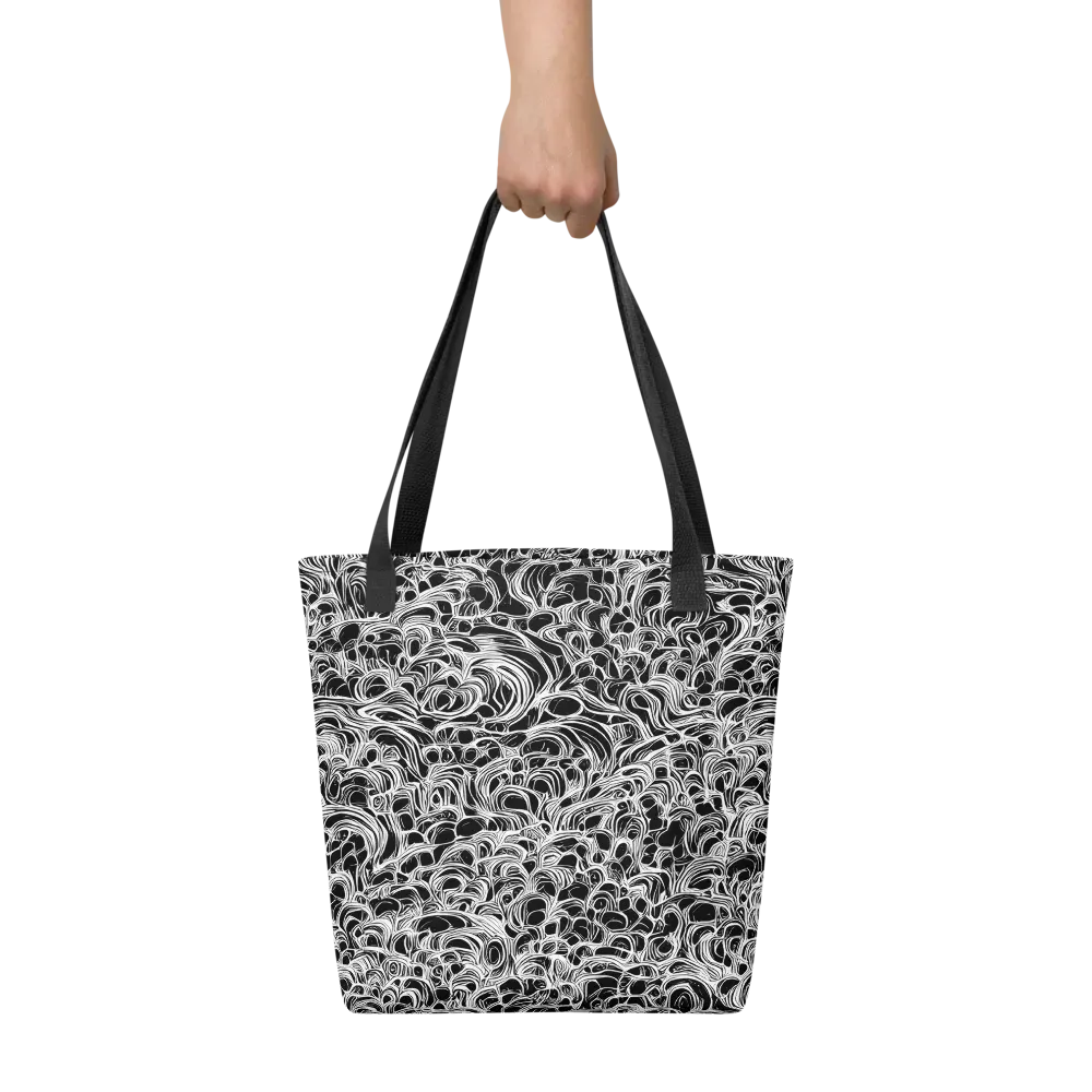 Monochrome Tangle on Tote Bag — Front
