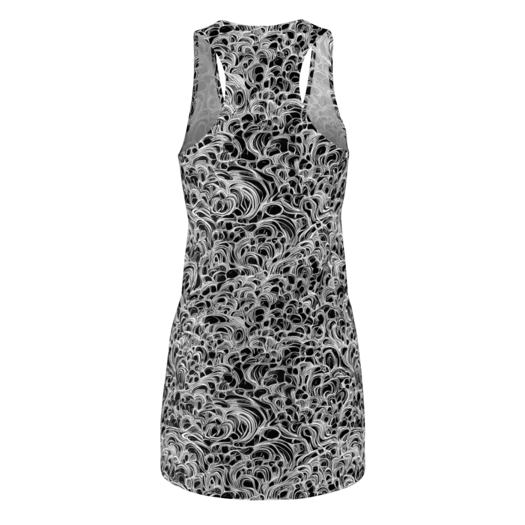 Monochrome Tangle on Racerback Dress — Back