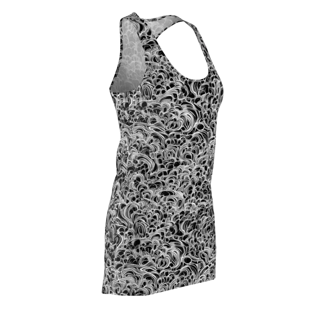 Monochrome Tangle on Racerback Dress — Front Side