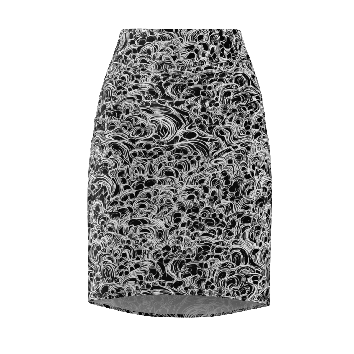 Monochrome Tangle on Pencil Skirt — Front
