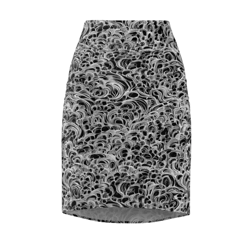 Monochrome Tangle on a Pencil Skirt
