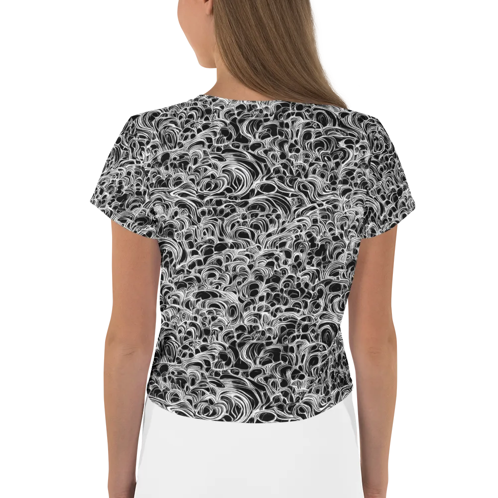 Monochrome Tangle on Crop Tee — Back