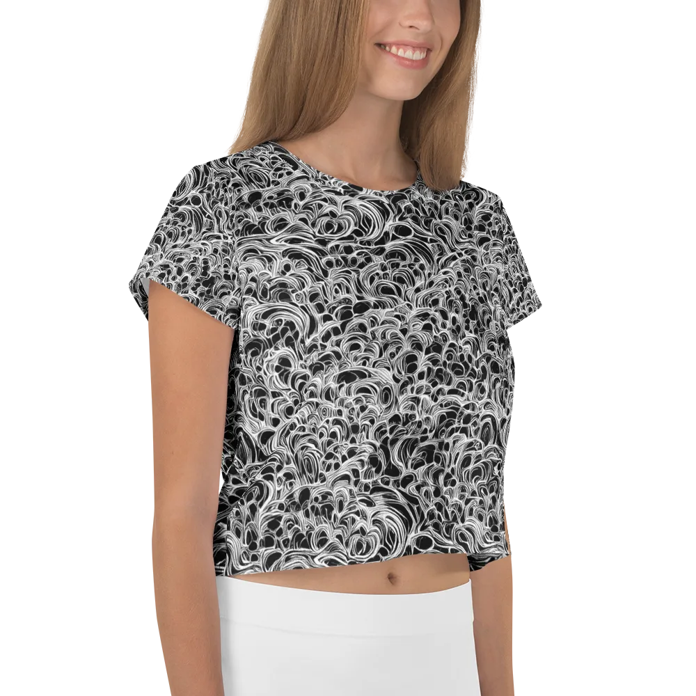 Monochrome Tangle on Crop Tee — Right
