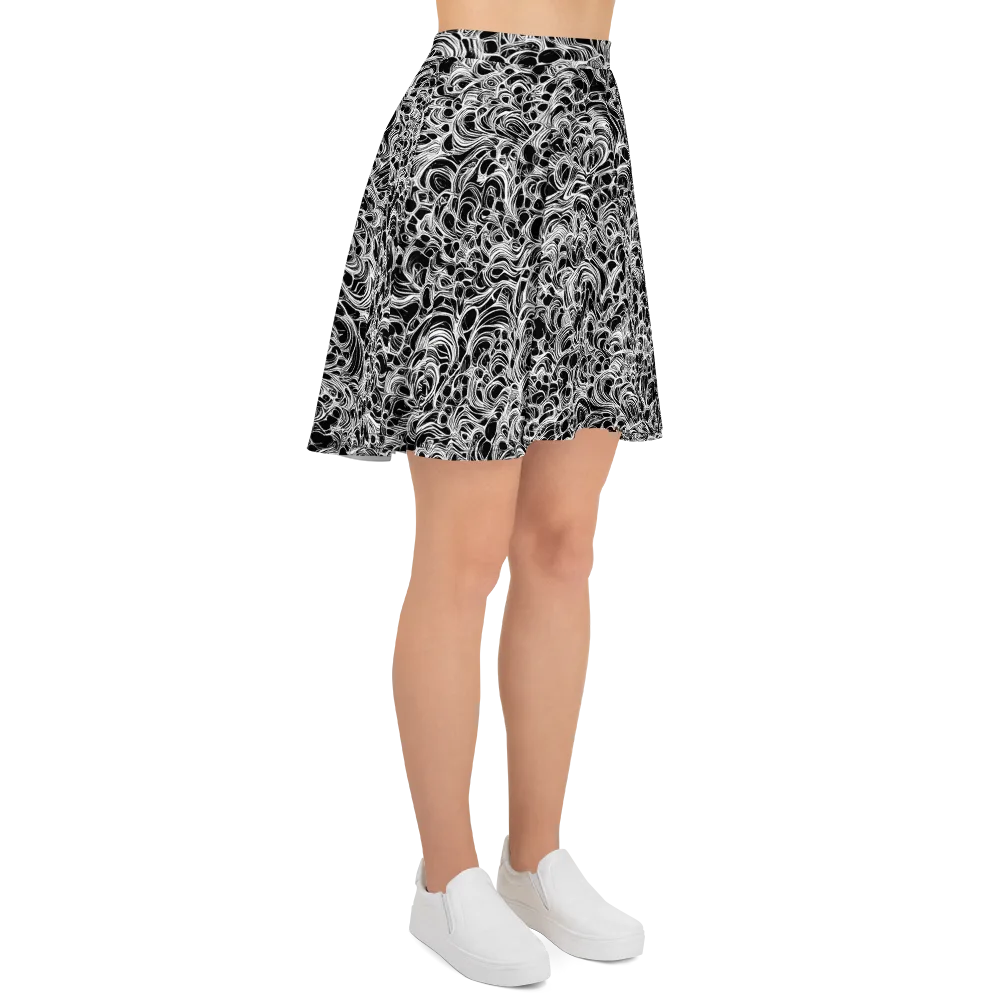 Monochrome Tangle on Skater Skirt — Right