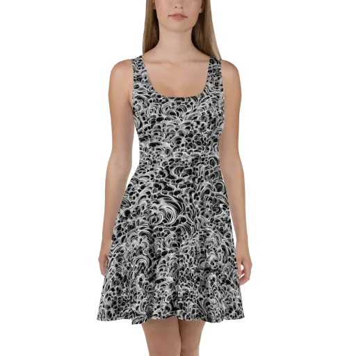 Monochrome Tangle on a Skater Dress