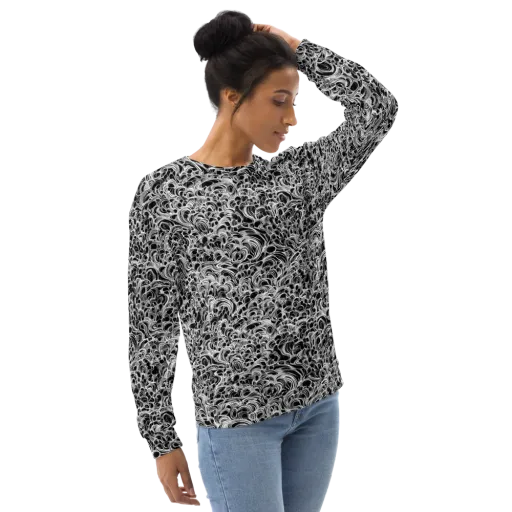 Monochrome Tangle on a Sweatshirt