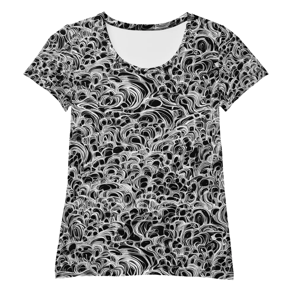 Monochrome Tangle on Women's Athletic T-Shirt — Front