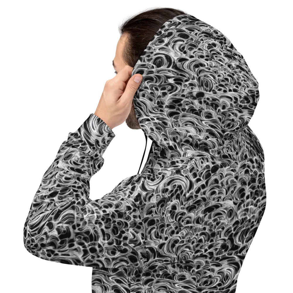 Monochrome Tangle on Hoodie — Back