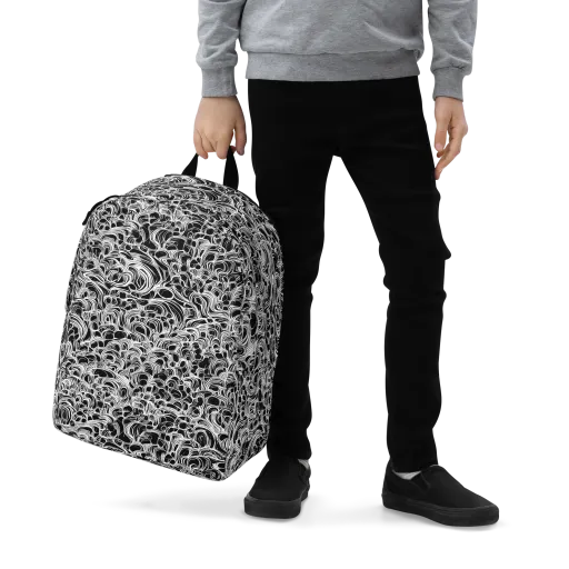 Monochrome Tangle on a Minimalist Backpack