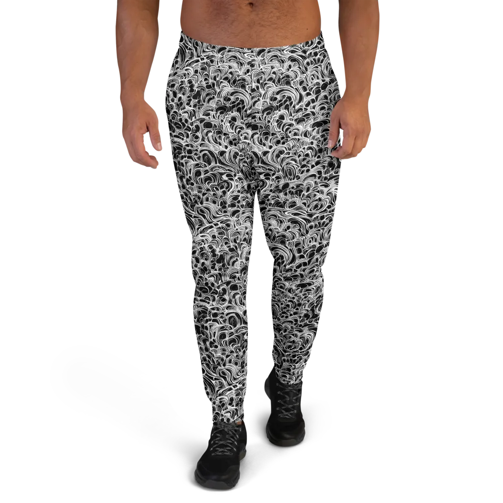 Monochrome Tangle on Men's Joggers — Front