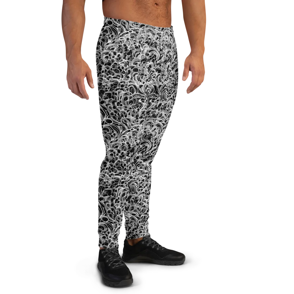 Monochrome Tangle on Men's Joggers — Right