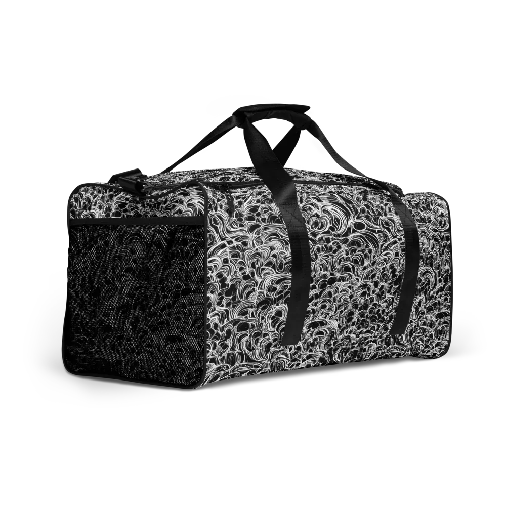 Monochrome Tangle on Duffle Bag — Right Front