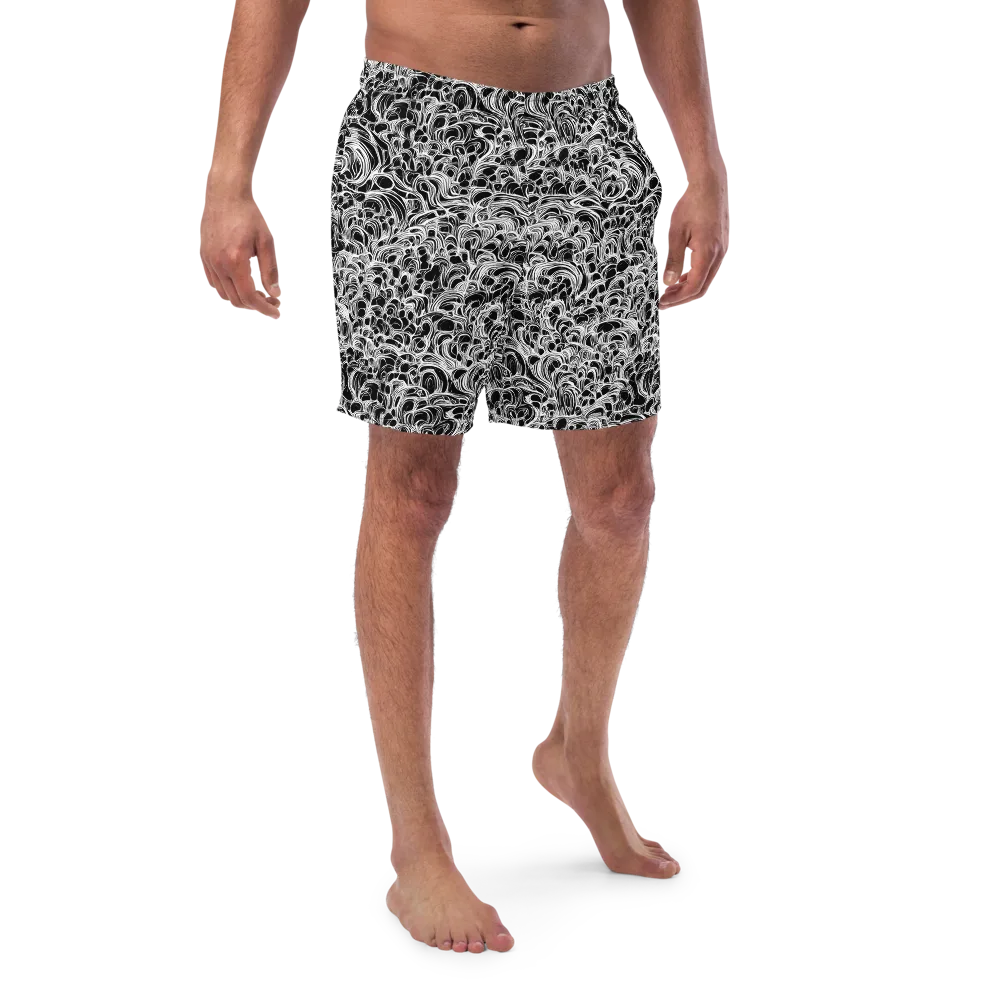 Monochrome Tangle on Swim Trunks — Front