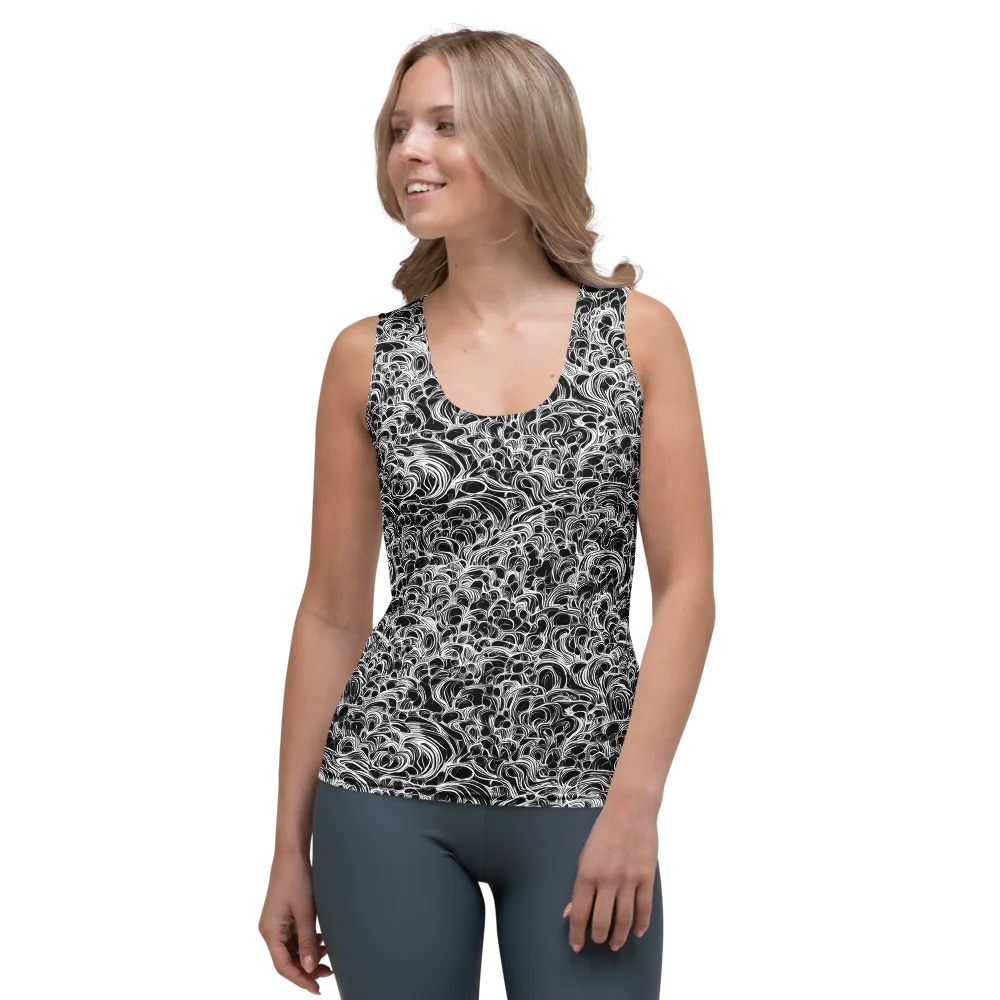 Monochrome Tangle on Women's Tank Top — Front