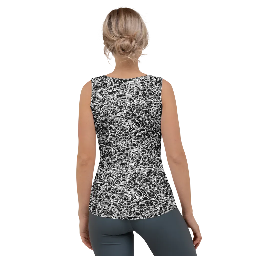 Monochrome Tangle on Women's Tank Top — Back