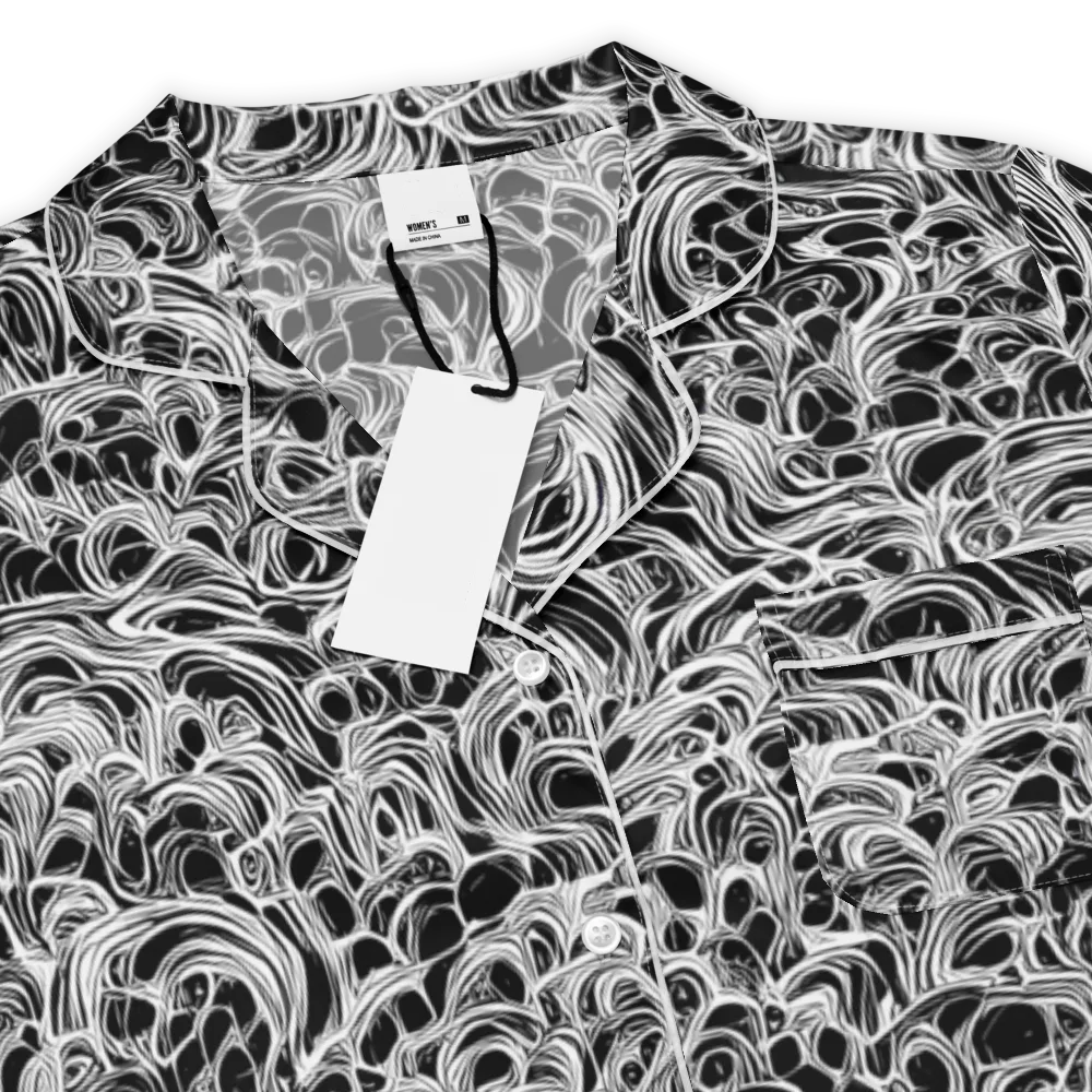 Monochrome Tangle on Women's Short Sleeve Pajama Top — Product details