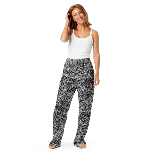 Monochrome Tangle on a Women's Pajama Pants