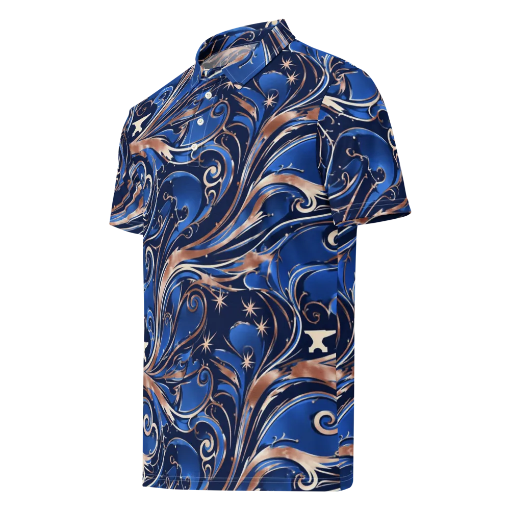Royal Undertow on Men's Slim Fit Polo Shirt — Left Front