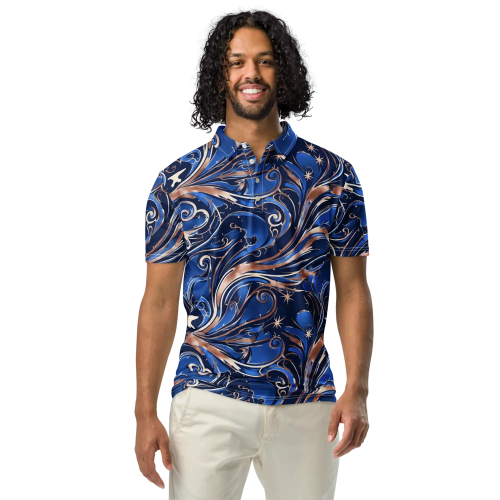 Royal Undertow on Men's Slim Fit Polo Shirt — Front