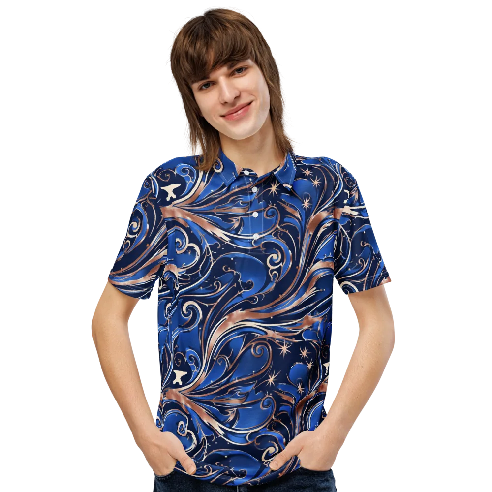 Royal Undertow on Men's Slim Fit Polo Shirt — Front