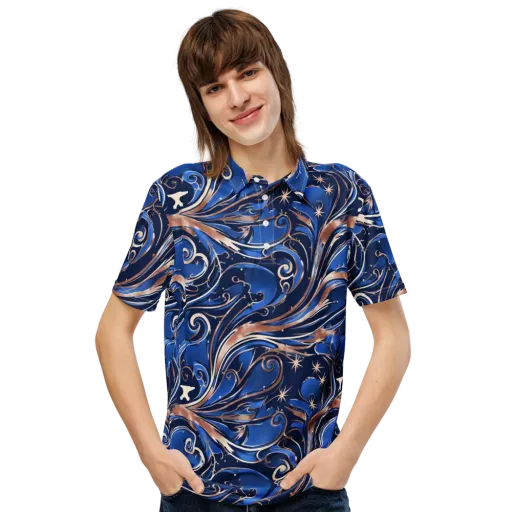 Royal Undertow on a Men's Slim Fit Polo Shirt