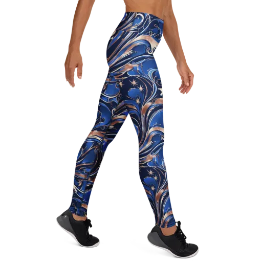 Royal Undertow on a Yoga Leggings