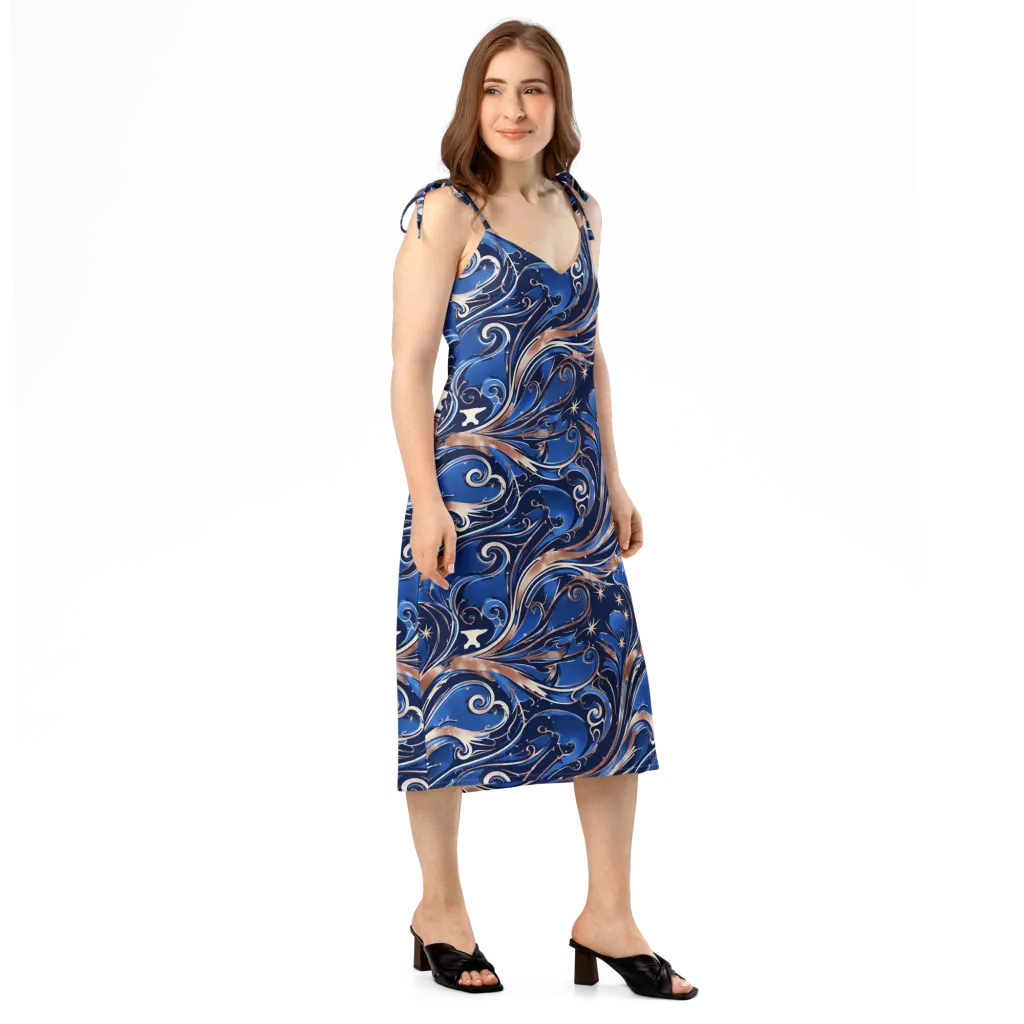 Royal Undertow on Slip Dress — Right Front
