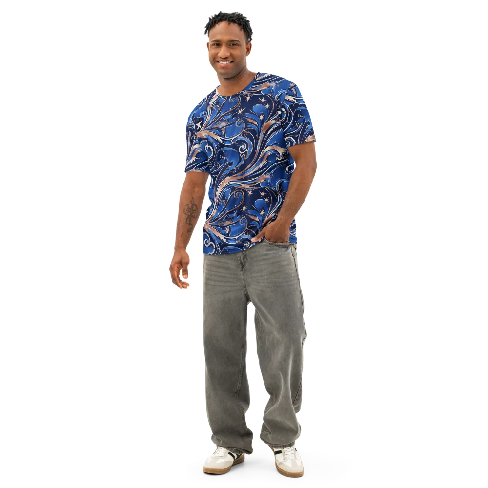 Royal Undertow on Men's Cotton Crew Neck T-Shirt — Front