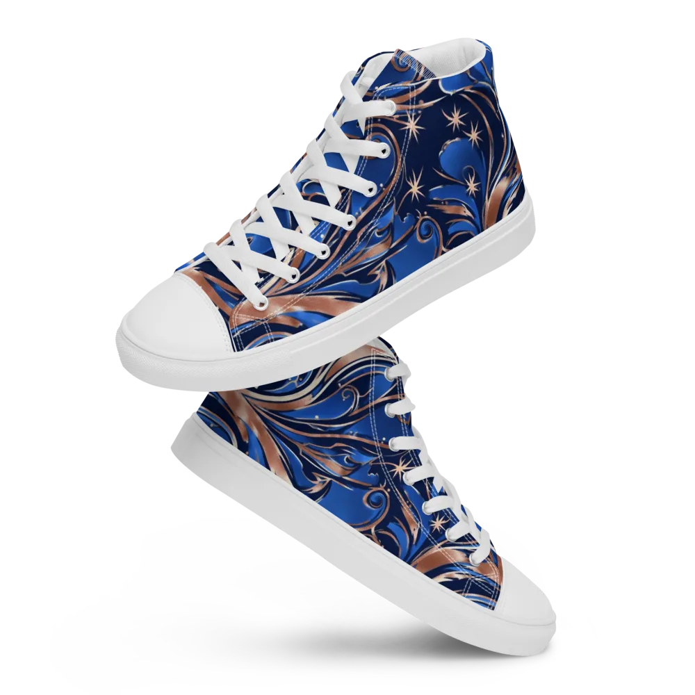 Royal Undertow on Men's High Top Canvas Shoes — Front