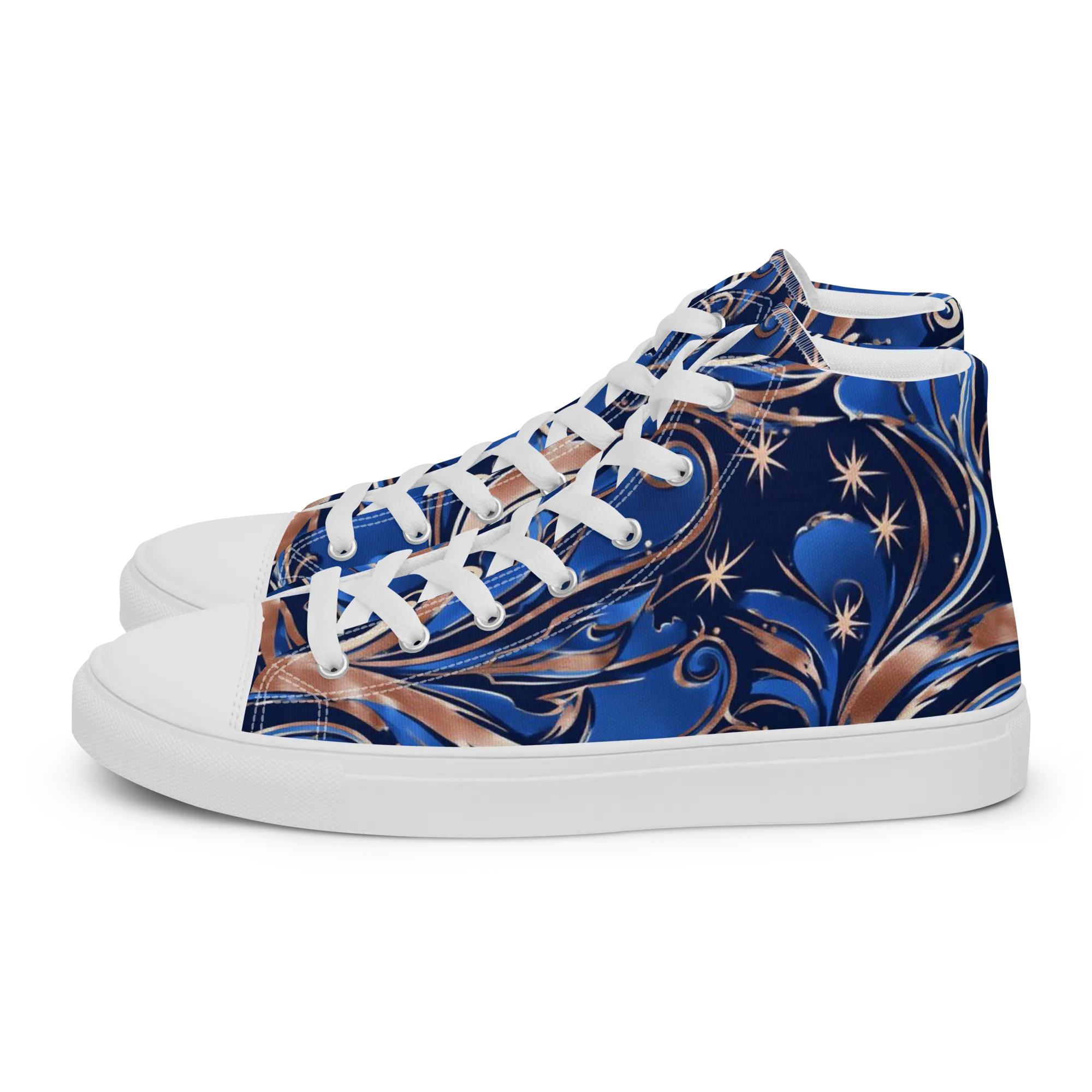 Royal Undertow on Women's High Top Canvas Shoes — Left