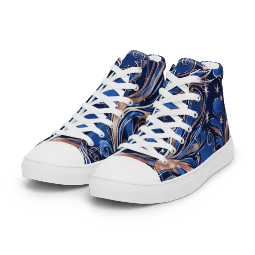 Royal Undertow on a Women's High Top Canvas Shoes
