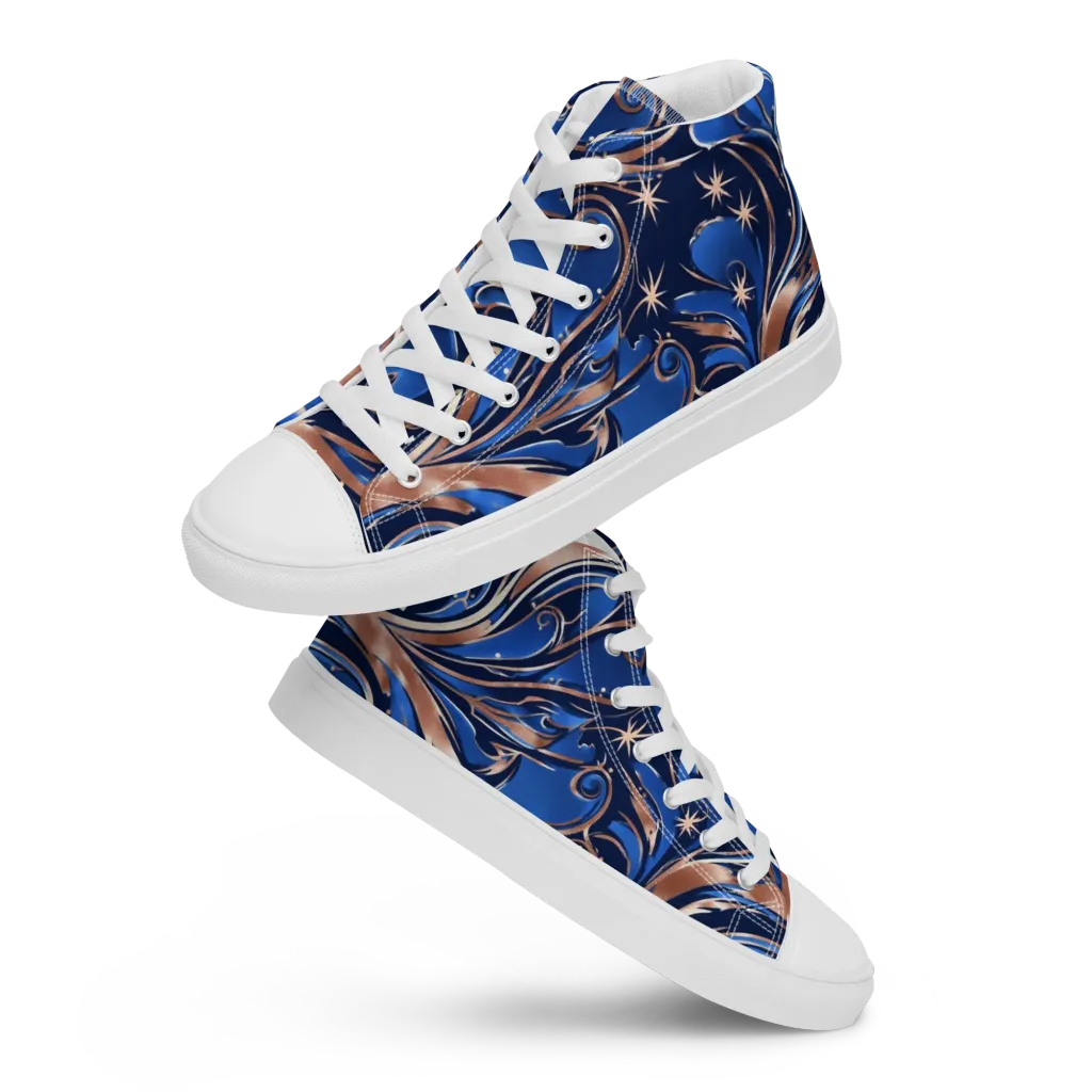 Royal Undertow on Women's High Top Canvas Shoes — Front